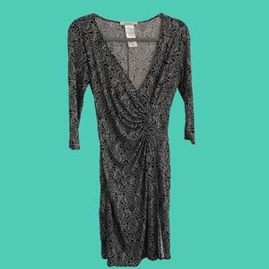 Laundry by Design Black & White Wrap Dress Sz 6